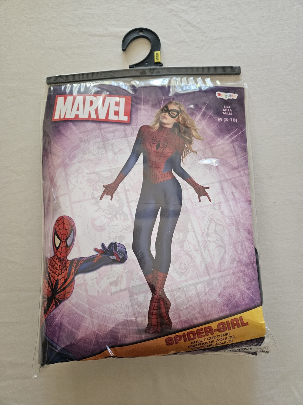Womens Halloween Costume Disney Marvel Spiderman Bodysuit And Mask- Size Medium
